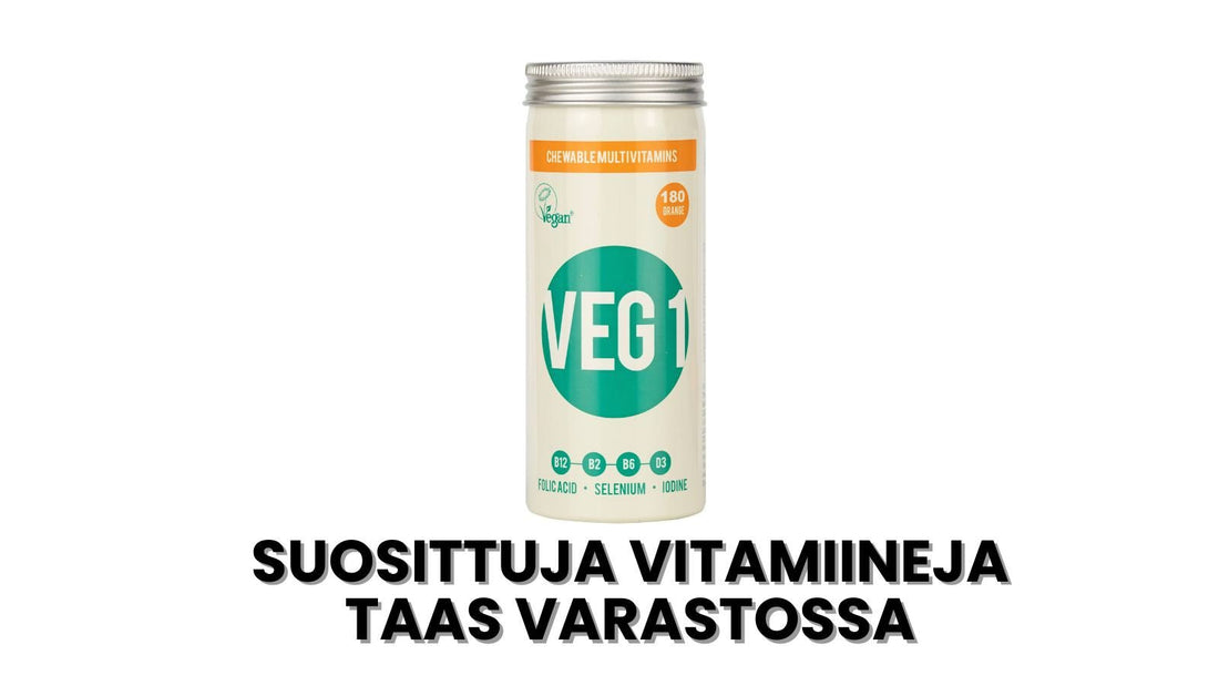 Suosittuja Veg1 ja Vegetology vitamiineja taas varastossa - FuturePeaks