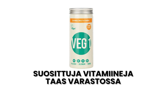 Suosittuja Veg1 ja Vegetology vitamiineja taas varastossa - FuturePeaks