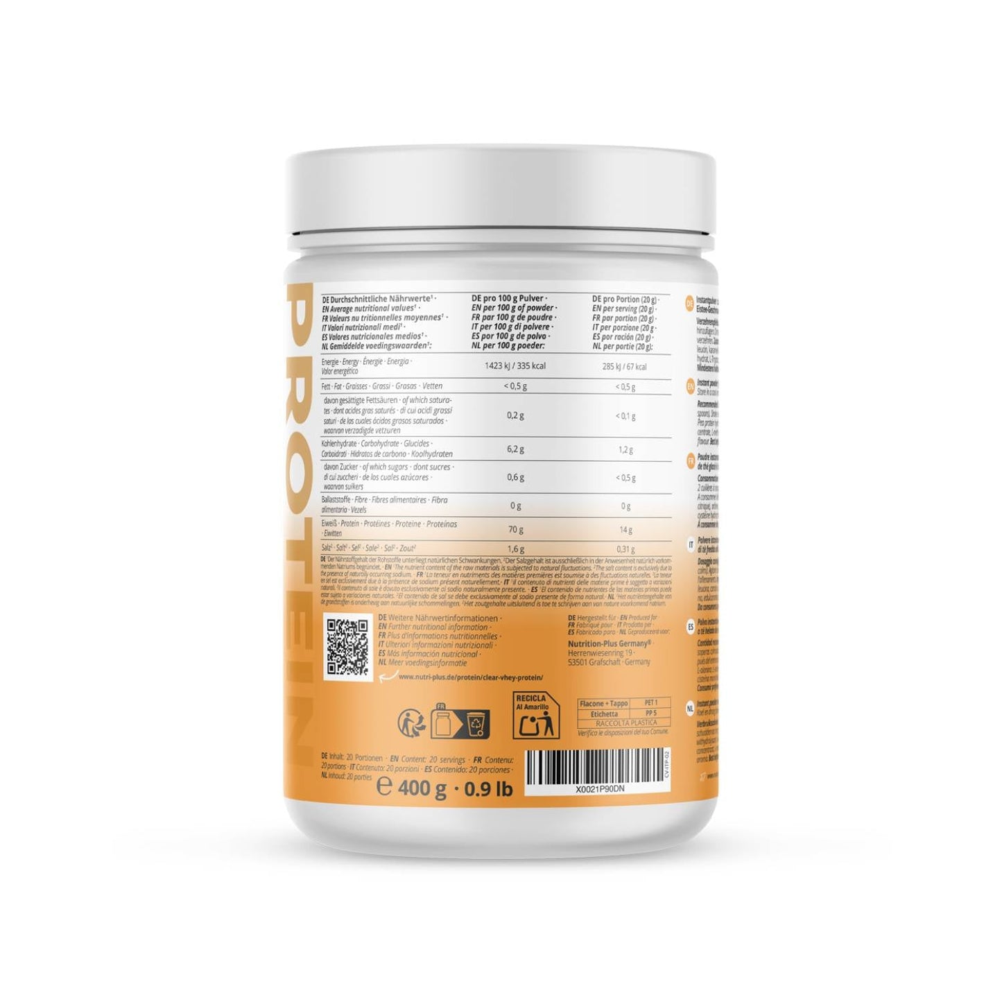 Nutri+ Clear Vhey Kirkas Proteiini 400g - FuturePeaks