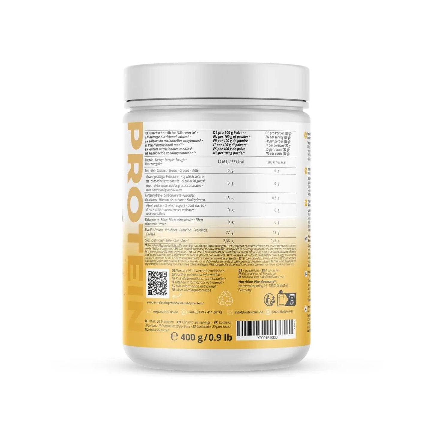 Nutri+ Clear Vhey Kirkas Proteiini 400g - FuturePeaks