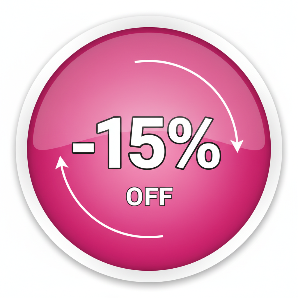 -15% on pink background