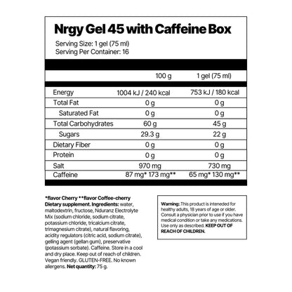 Nduranz Nrgy 45 Gels with Caffeine