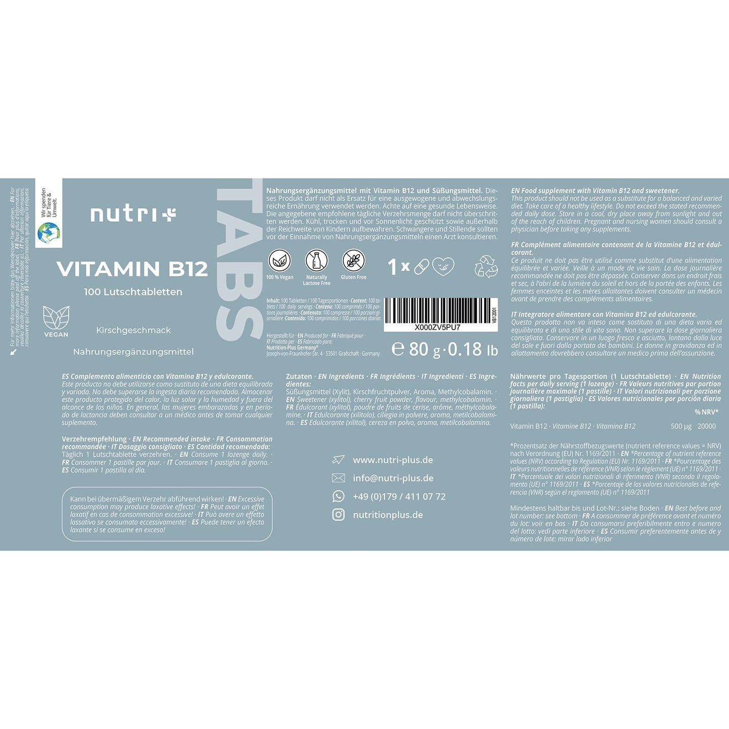 Nutri+ vahva B12 vitamiini - FuturePeaks - FuturePeaks