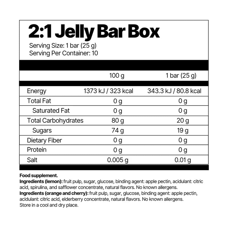 4Endurance 2:1 Jelly Bar energiakarkki - 10 kpl
