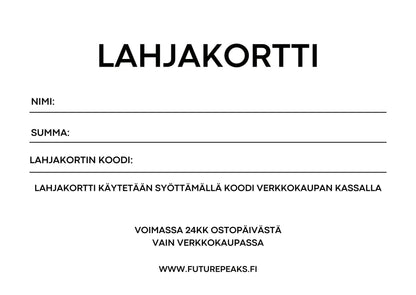 Lahjakortti - FuturePeaks