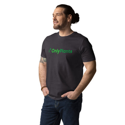 OnlyPlants unisex t-shirt with green logo