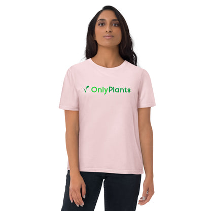 OnlyPlants unisex t-paita vihreällä logolla