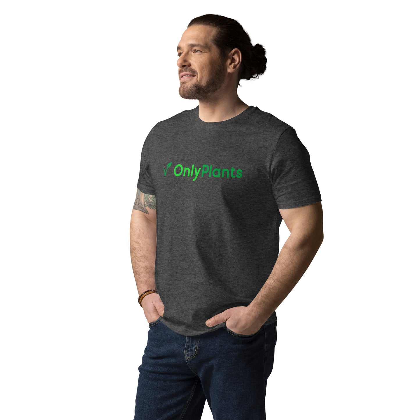 OnlyPlants unisex t-shirt with green logo