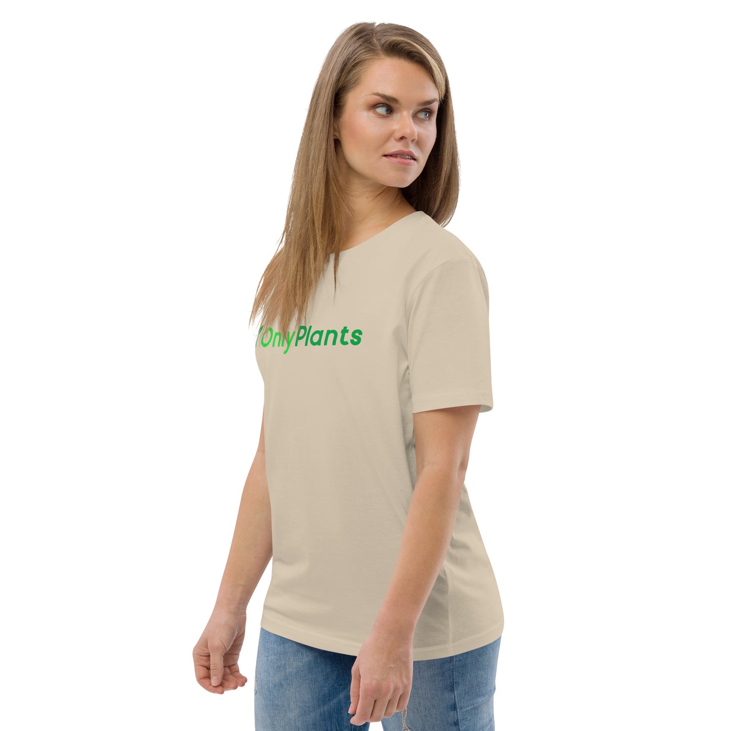 OnlyPlants unisex t-shirt with green logo